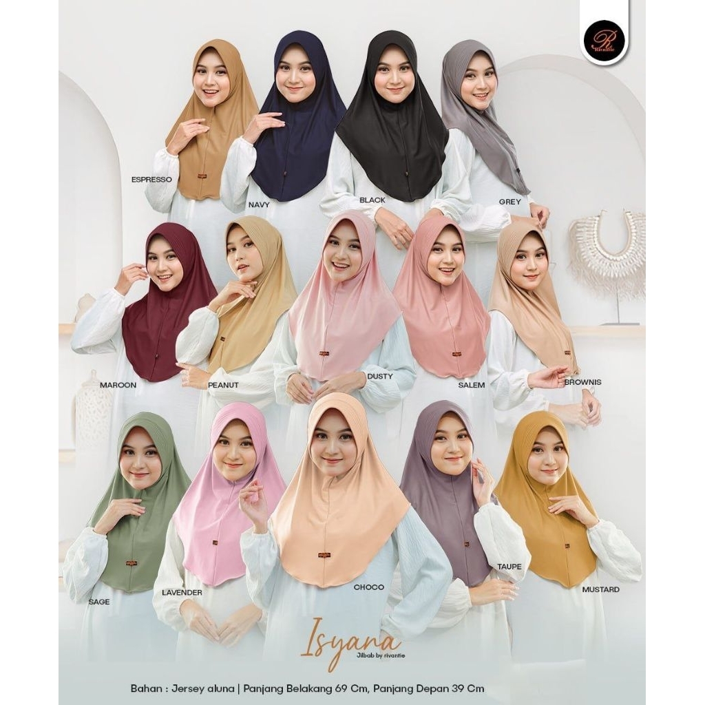 BERGO POLOS PENDEK BAHAN JERSEY ISYANA BY RIVANTIE HIJAB | Bergo Hitam |