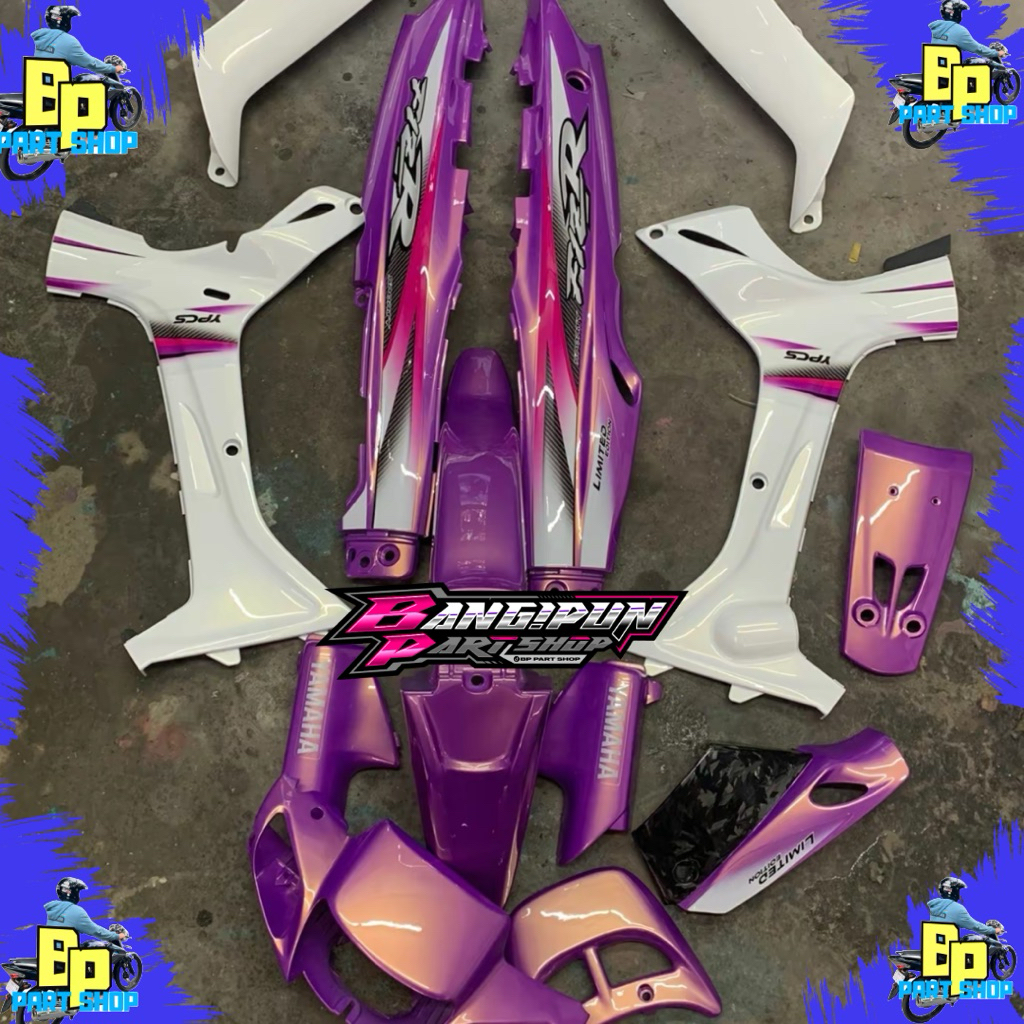 body set fiz r limited edition custom putih ungu lembayung gold set striping custom