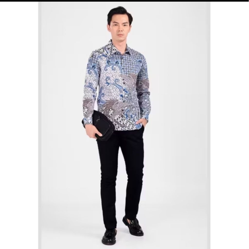 Manzone Kemeja Batik lengan panjang pria batik kencana