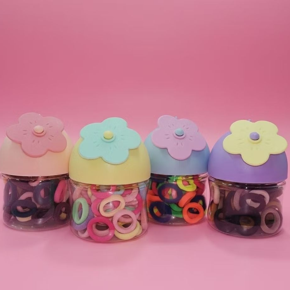 Karet Donat Kecil Dengan Pouch Toples Bunga Cantik 058141