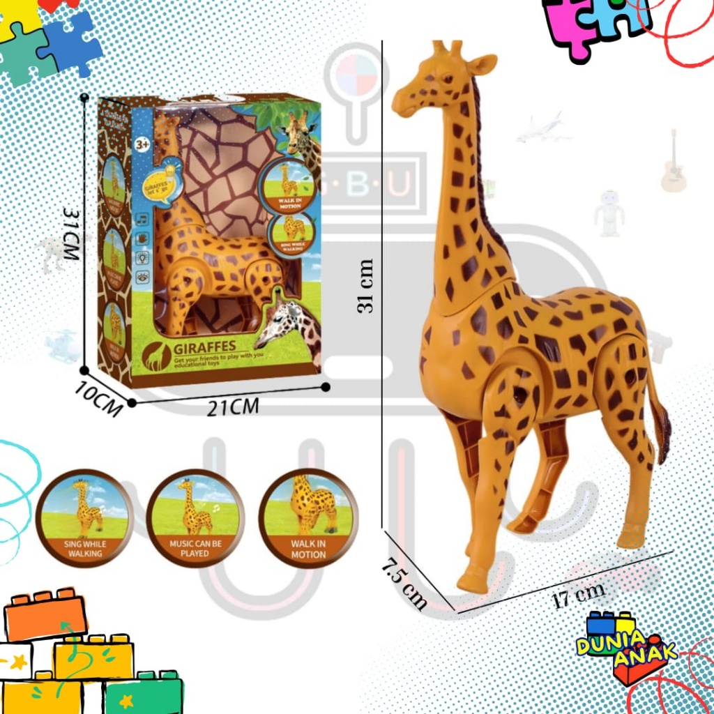 Mainan Hewan Berjalan Mainan Binatang Unta Kuda Jerapah Rusa Robot Binatang Dengan baterai
