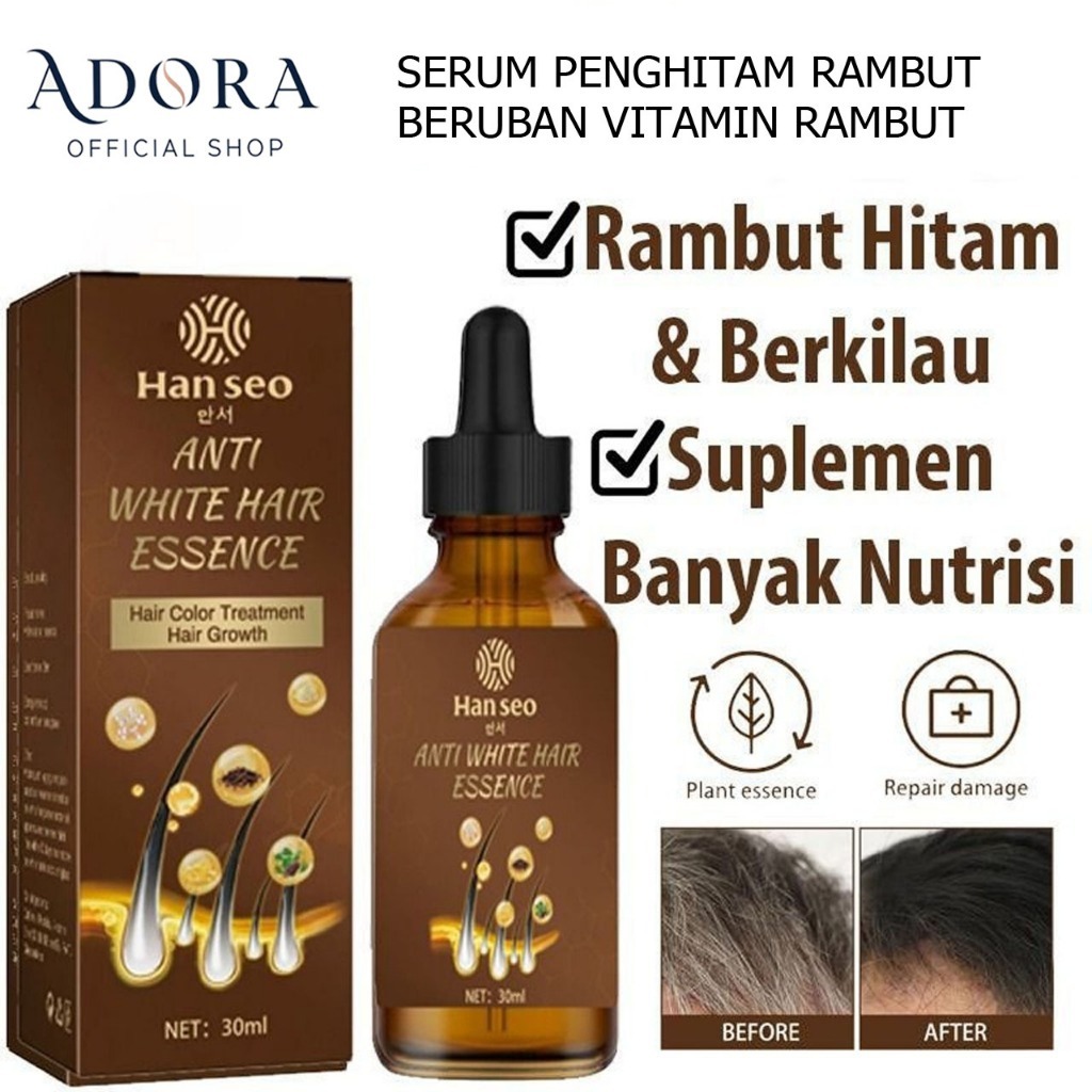 Serum Uban Perawatan Rambut Ber Uban Hanseo Penghitam Rambut Ber Uban Anti Rontok dan Rusak