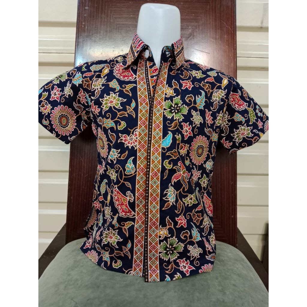 toko bakul batik, kemeja batik anak lengan pendek