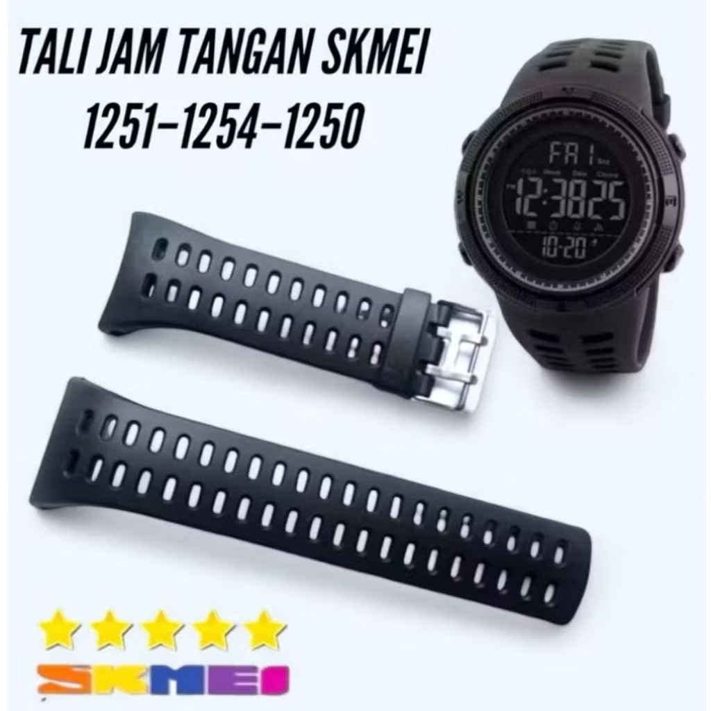 Ready Strap Tali Jam Skmei 1251 Skmei 1254 Skmei 1250 Strap Rubber Skmei HITAM