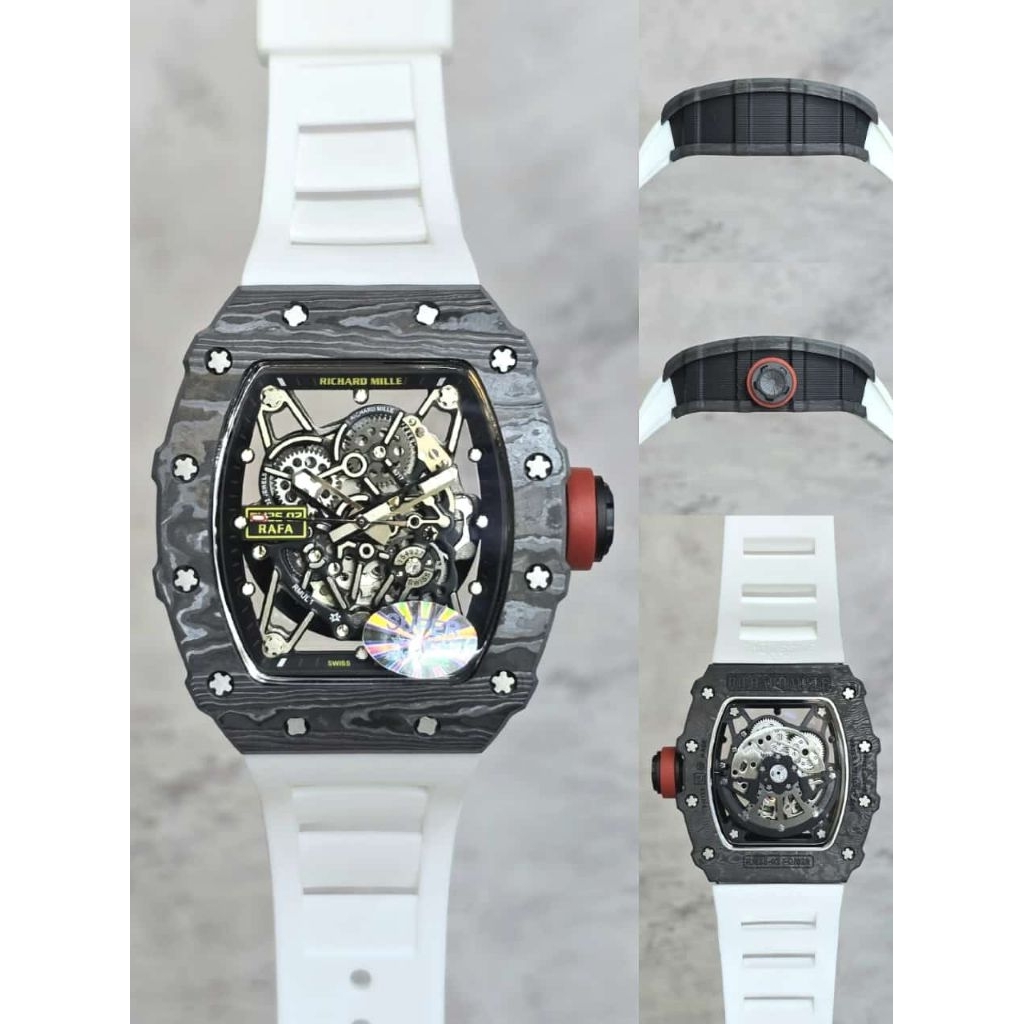 jam tangan pria RM 35-02 NTPT Carbon Swiss ETA Automatic Strap Silicon rubber