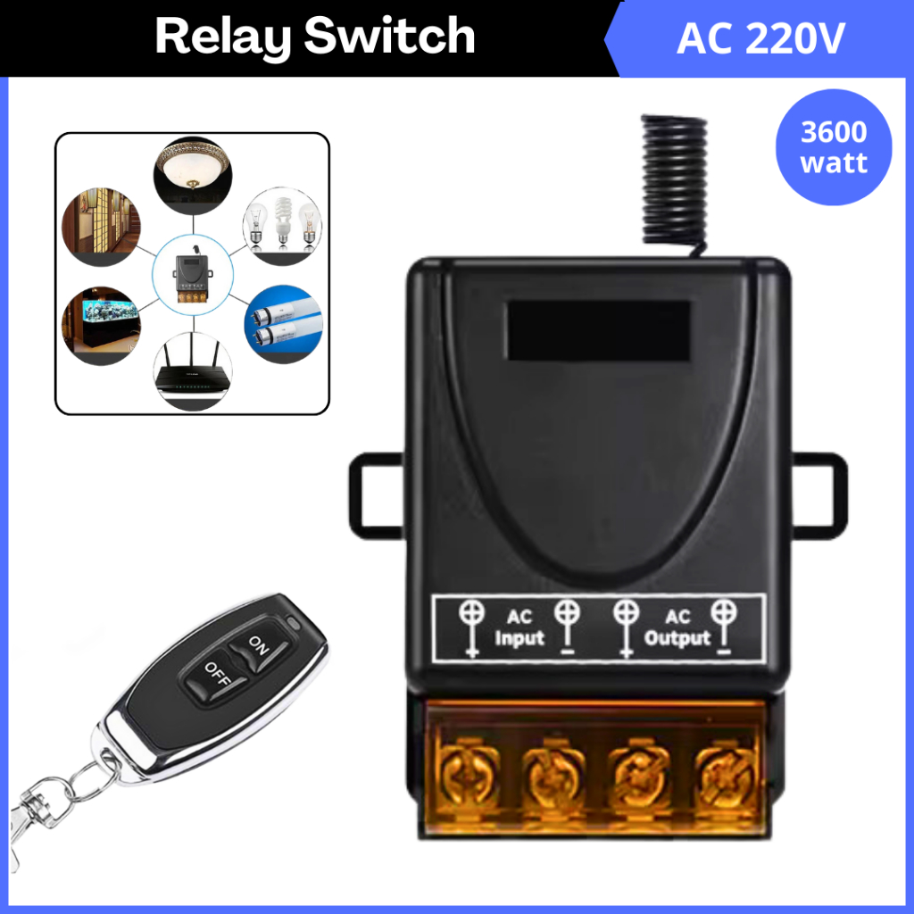 Relay Switch AC 220V DC 12V 1CH Remote Control Saklar on off