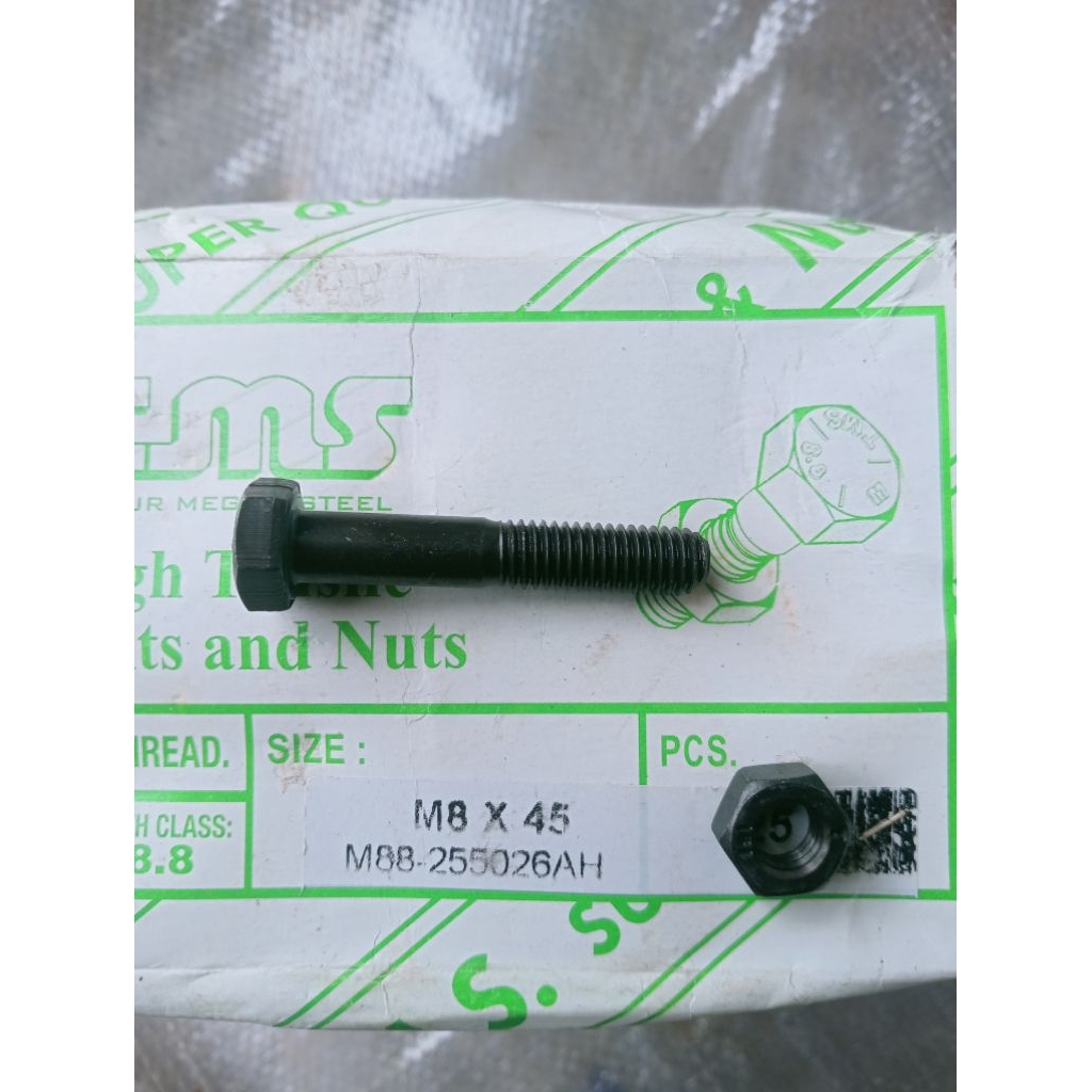 Baut mur/mur baut baja 8.8 M8x45