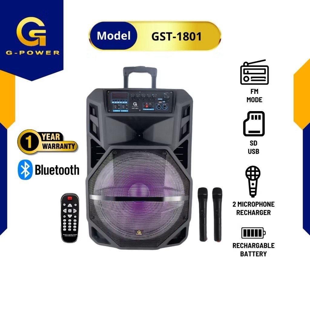 SPEAKER G-POWER GST 1801 18inci SUPER BASS FREE 2 MIC