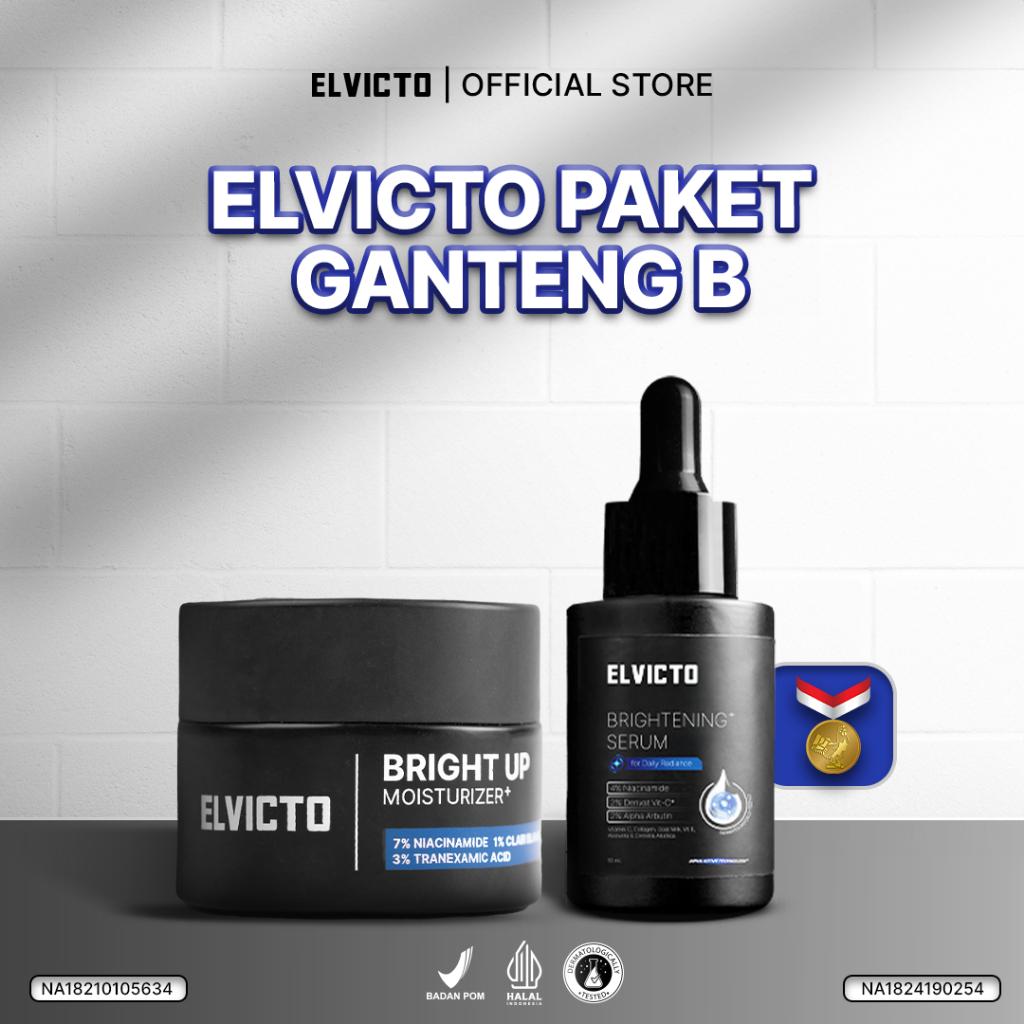 ELVICTO PAKET GANTENG B | BRIGHTENING SERUM, MOISTURIZER
