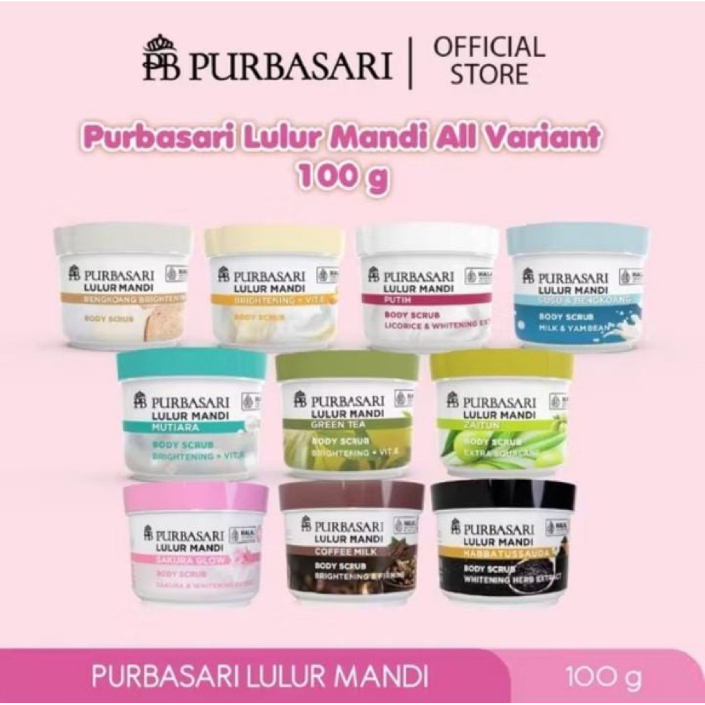 PURBASARI LULUR MANDI 100gr / LULUR PURBASARI LULUR PENCERAH