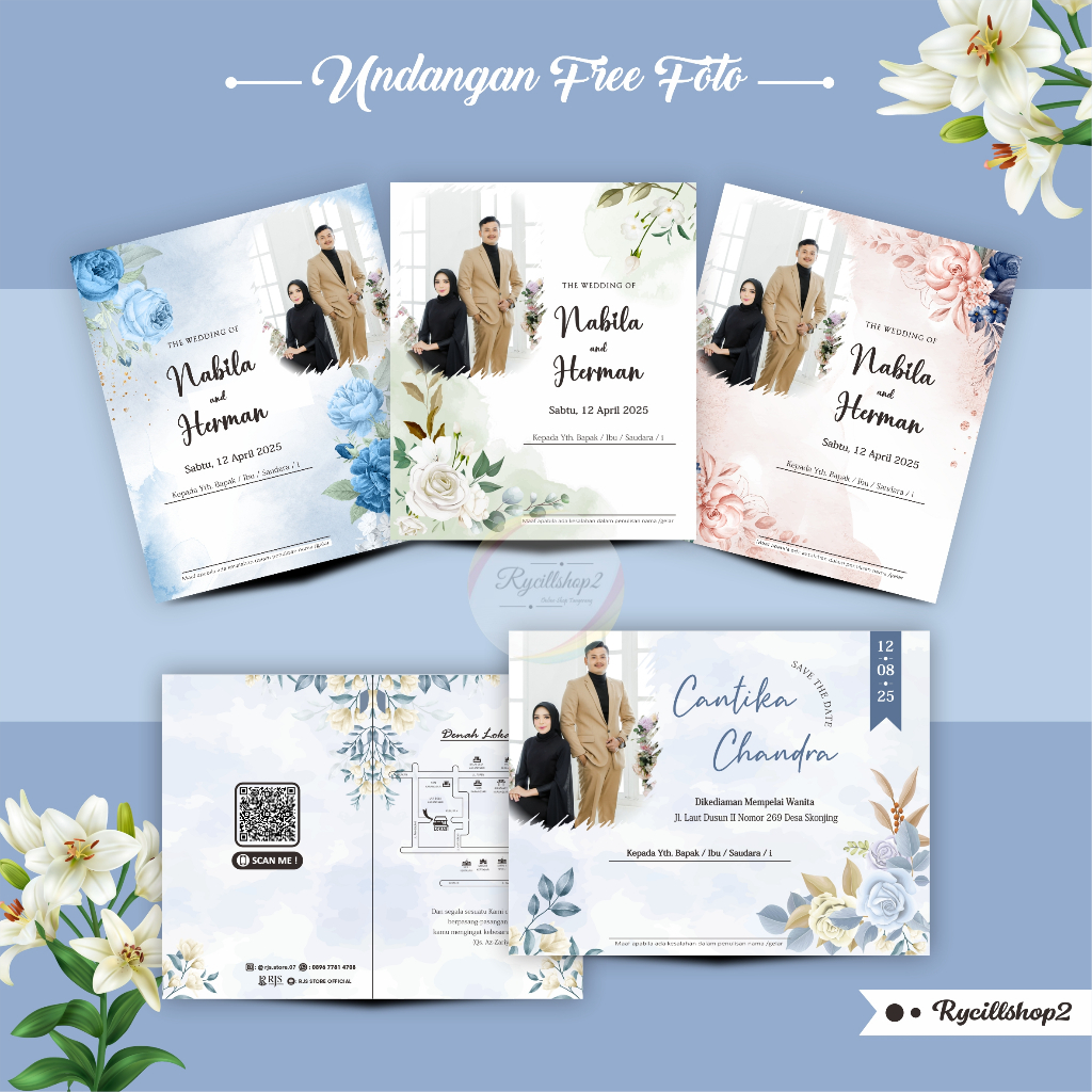 Undangan Pernikahan - Undangan Nikah - Undangan Khitanan Semi Amplop Free Foto Terbaru
