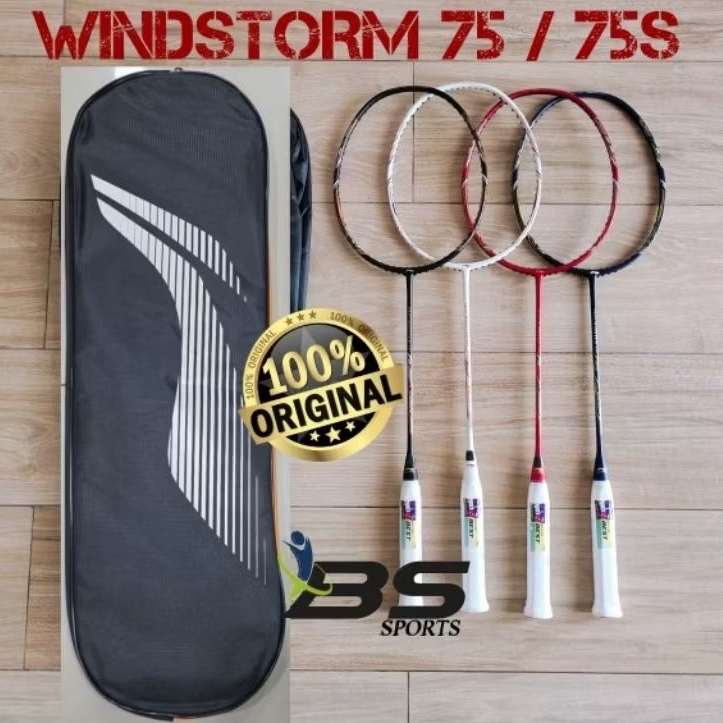 RAKET BADMINTON RAKET LINING WINDSTORM 75S WS75S WS 75S ORIGINAL