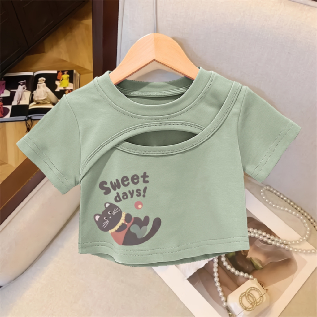 Atasan Kaos Anak Perempuan Usia 1 Sampai 12 Tahun Baju Anak Cewek Korea Stile