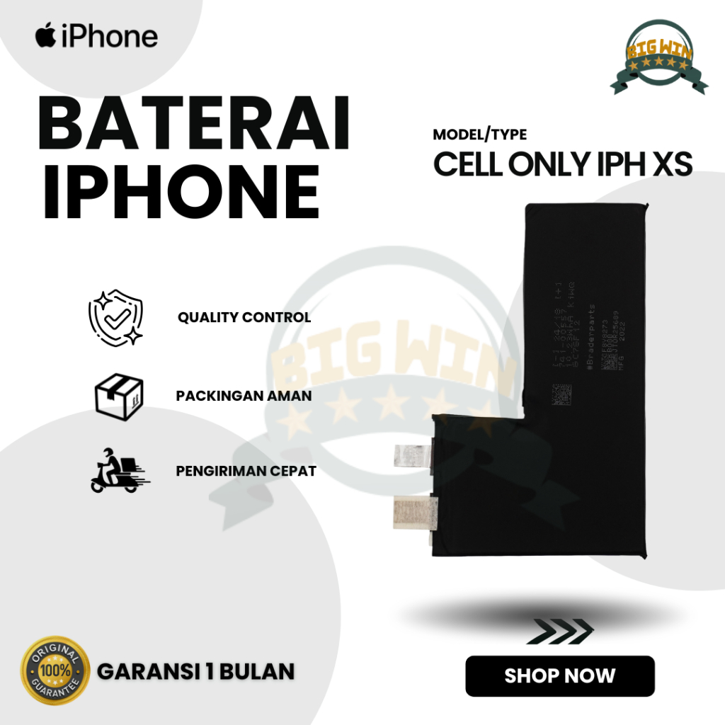 BATERAI BATTERY IPHONE XS DOUBLE [IC POWER] ORIGINAL