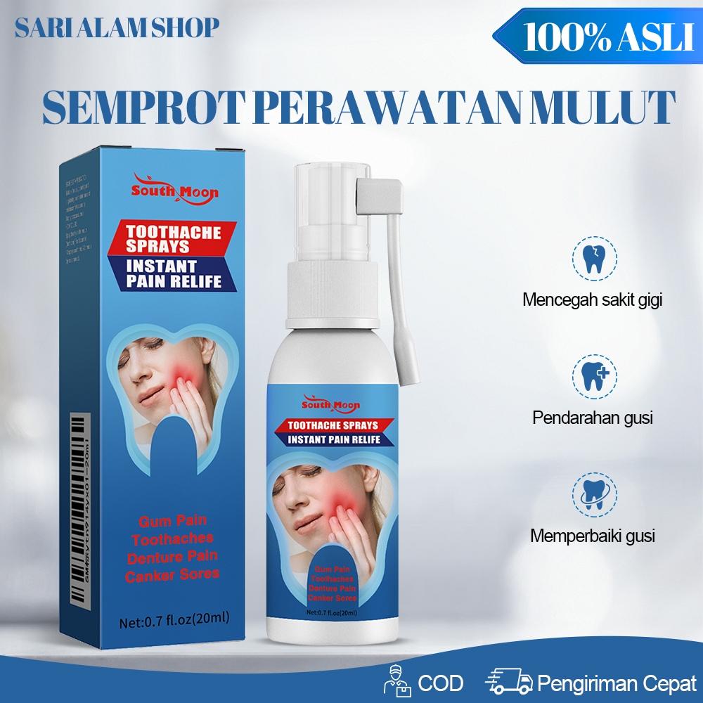 South Moon Toothache Sprays 20ml Obat Sakit Gigi Semprot Obat Gusi Bengkak Obat Sakit Gigi Dan Gusi 