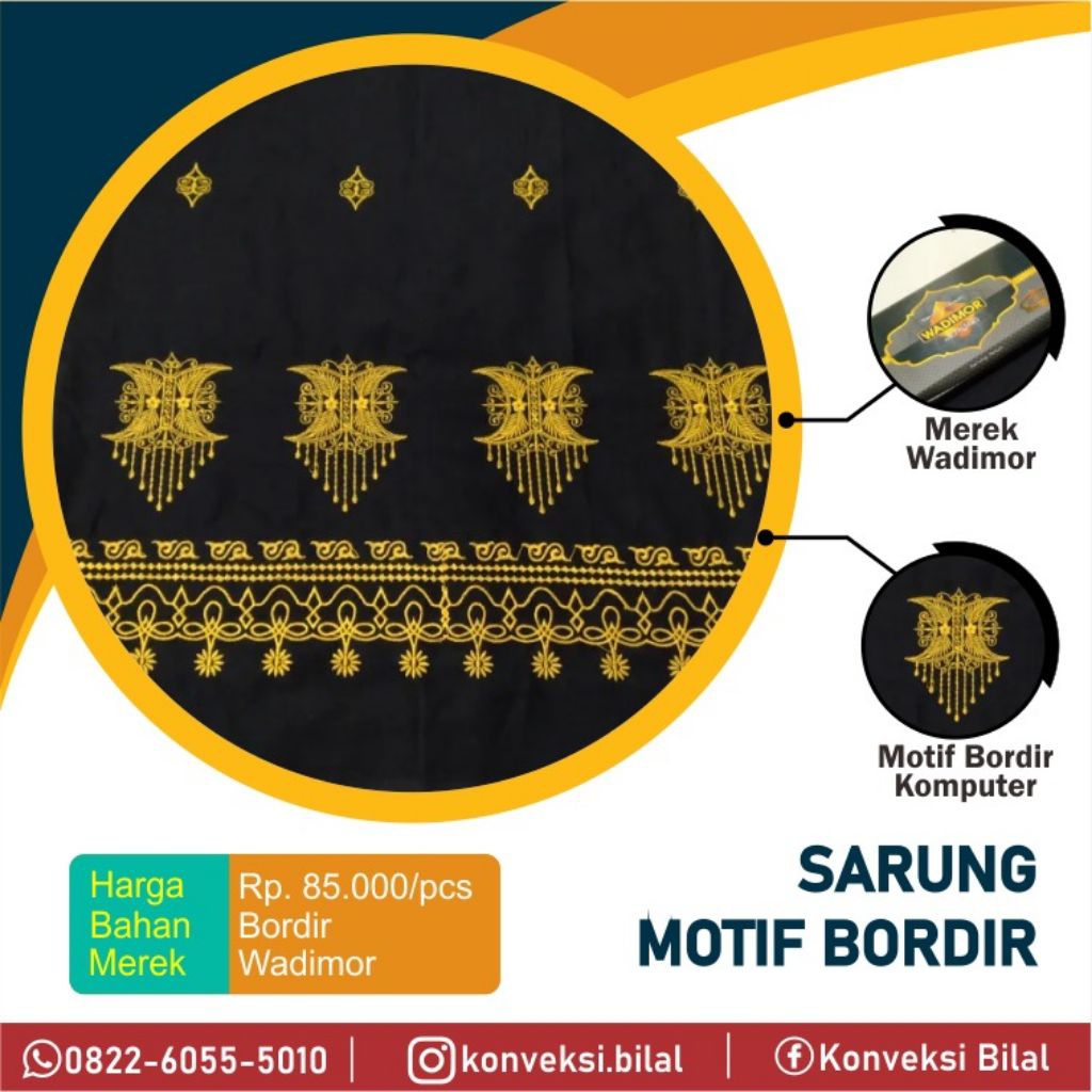 SARUNG BORDIR WADIMOR MOTIF(ACEH)