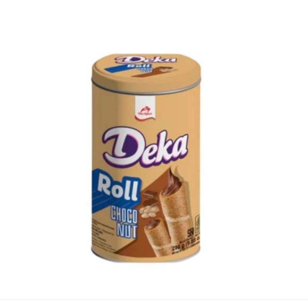 Deka Wafer Roll Choco Nut Kaleng 230 gr