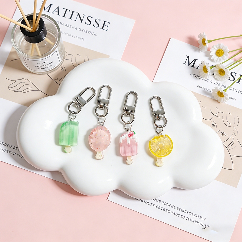 Gantungan Kunci Miniatur Es Krim Gigitan yang Imut dan Seru untuk Tas