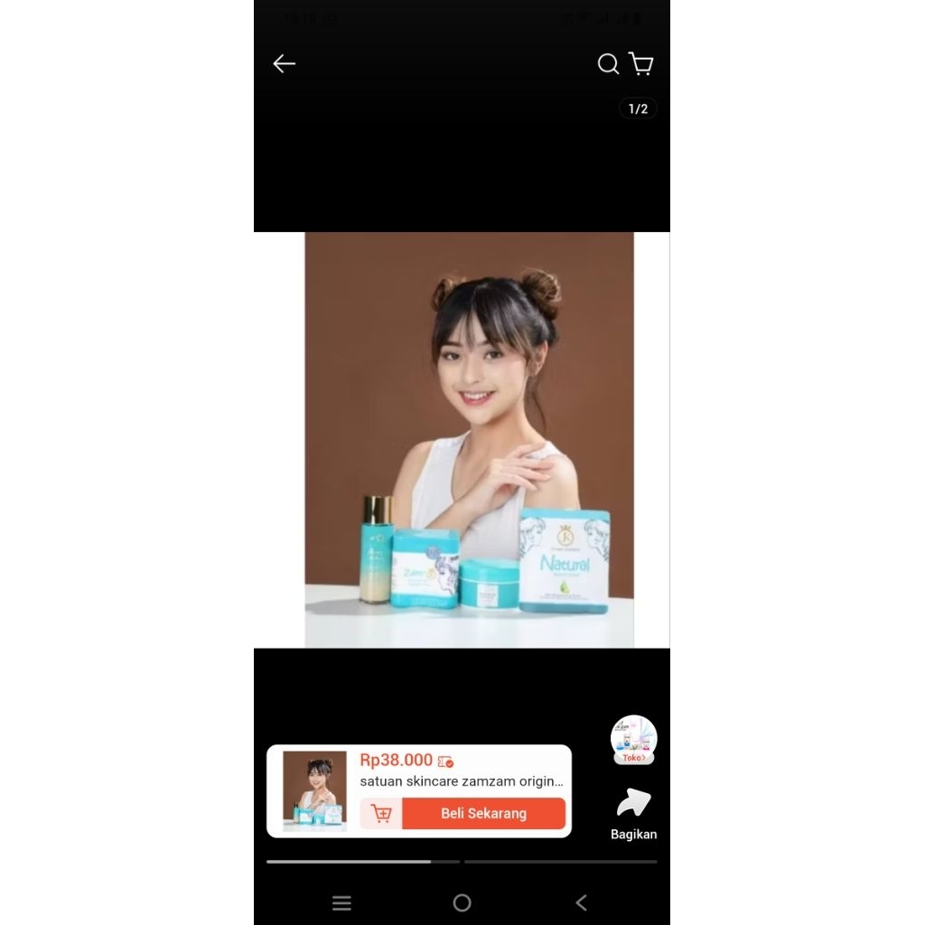 day cream zamzam skincare zamzam original day cream siang ecer ready harga promo.. warna biru