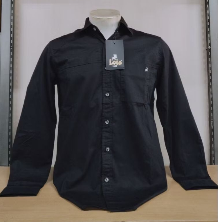 Lois Kemeja Polos Lengan Panjang 2 model (hitam& nevy)