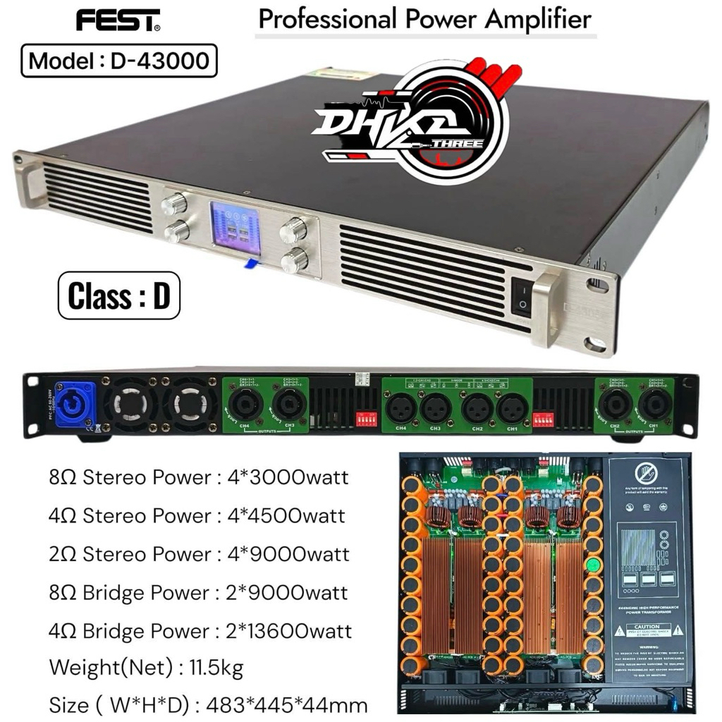 POWER AMPLIFIER FEST D-43000 CLASS D 4 CHANNEL KELAS BALAP / POWER FEST D43000 CLASS D 4 CHANNEL BAL