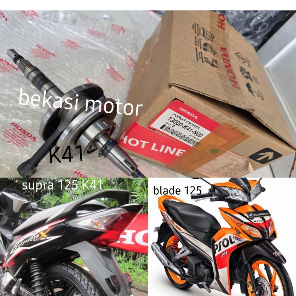 13000-K41-N00 crank shaft kruk as honda blade 125 / new supra 125 F1 K41 original