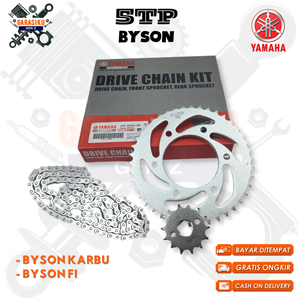 gear set yamaha byson fi - gearset byson karbu - Ger Gir Set Rantai Motor bison Karbu 45P