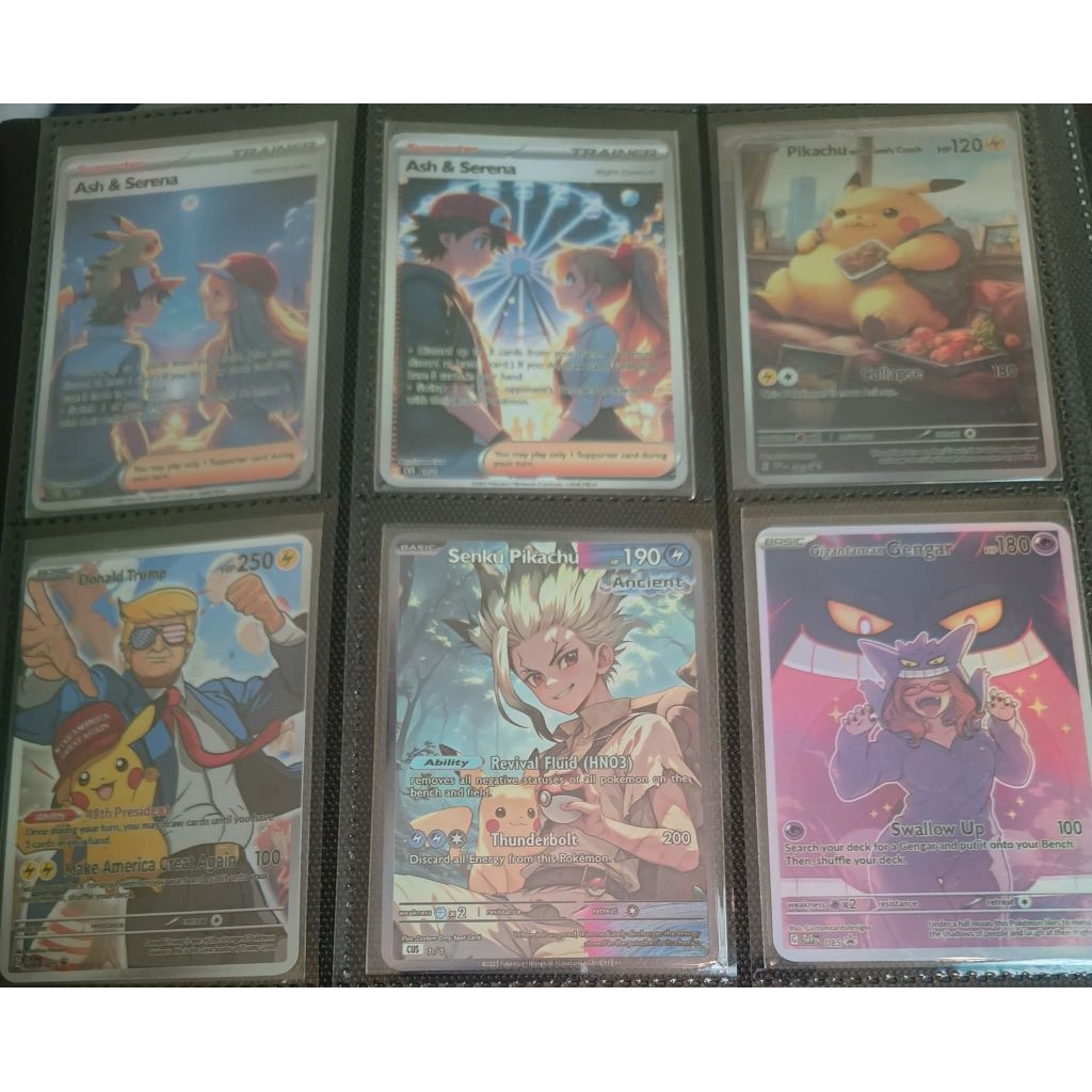 Pokemon Custom Holo Card Pikachu & Gengar Set