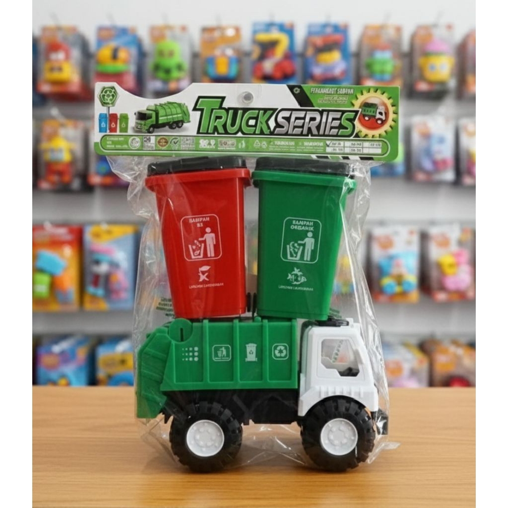 Mainan Heavy Truck Compactor Sampah + Tempat Sampah AK99 | Mainan Truk Pengangkut Sampah | Mainan an
