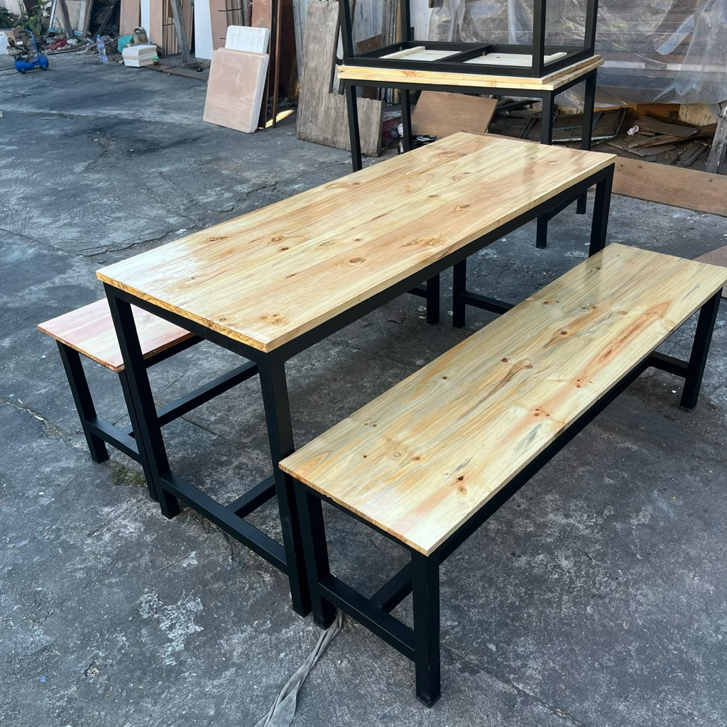 Meja kaki besi hollow | Meja makan besi | Meja kursi warkop besi | Meja minimalis besi hollow