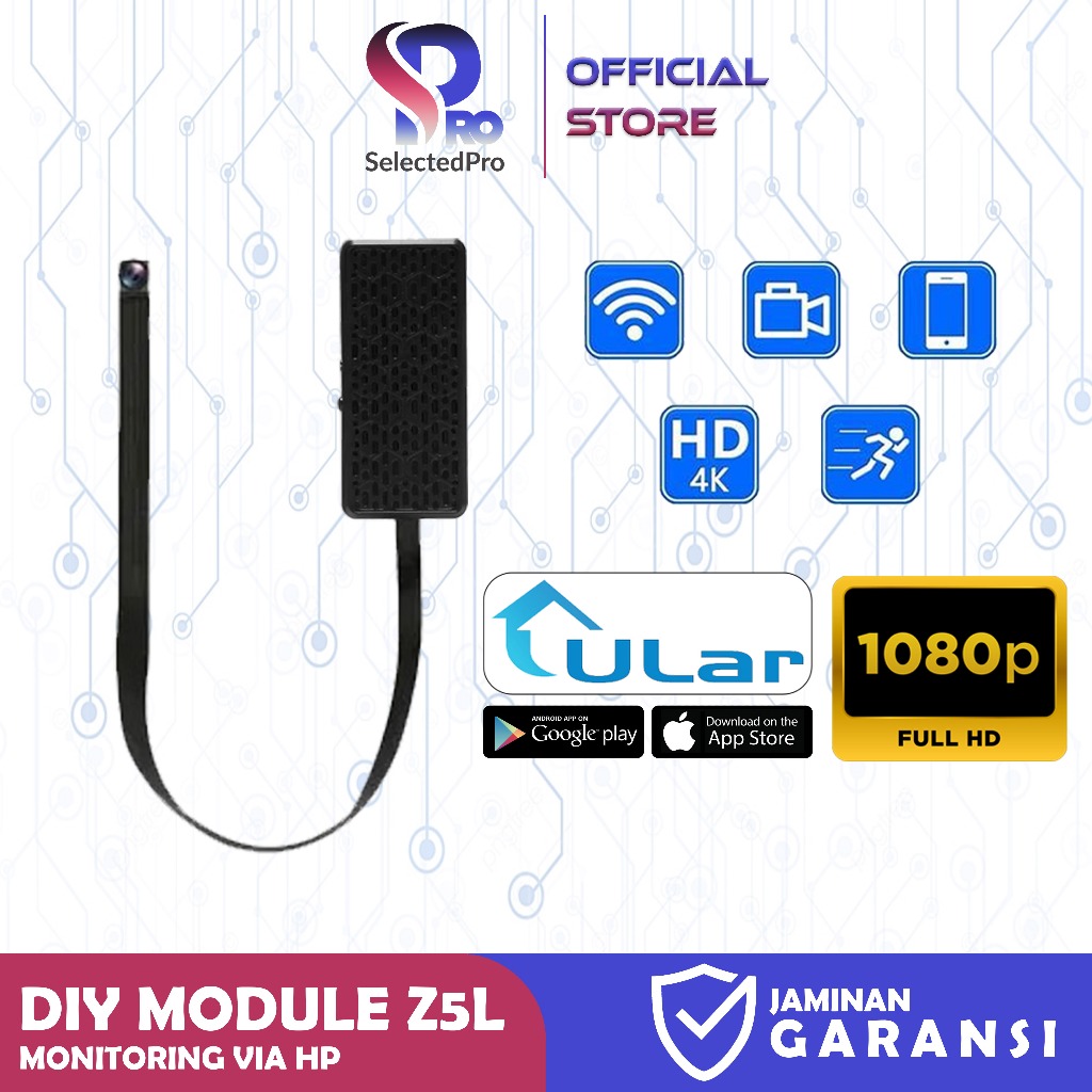 SelectedPro DIY Module Camera Mini Wifi DIY-ULAR Kamera Perekam Video Keamanan Kecil Deteksi Gerak