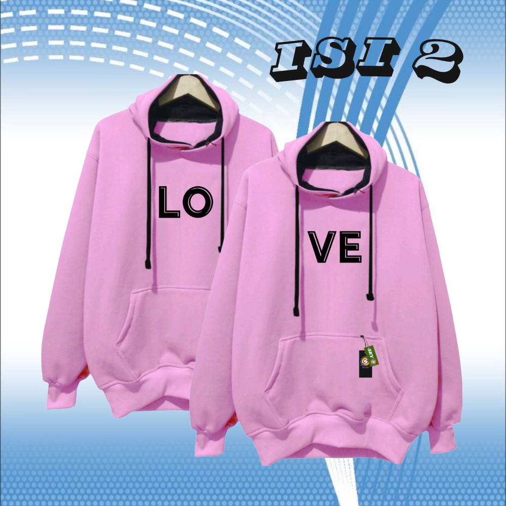 Jaket Hoodie Couple Pasangan Pria Wanita Terbaru Murah Bahan Tebal Adem Warna Mint Sablon Simple