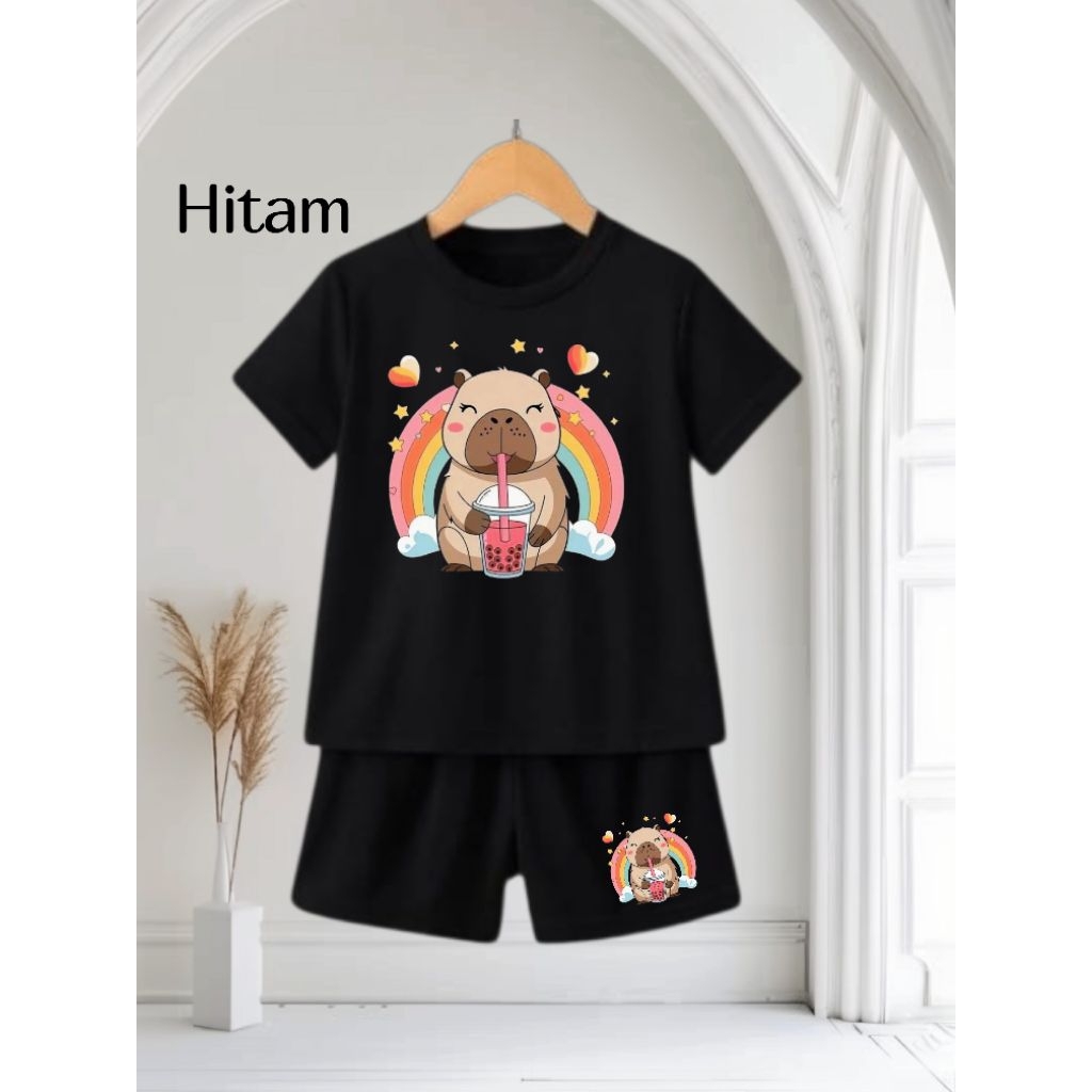 Stelan anak CAPYBARA/setelan pendek anak umur 2-12 tahun