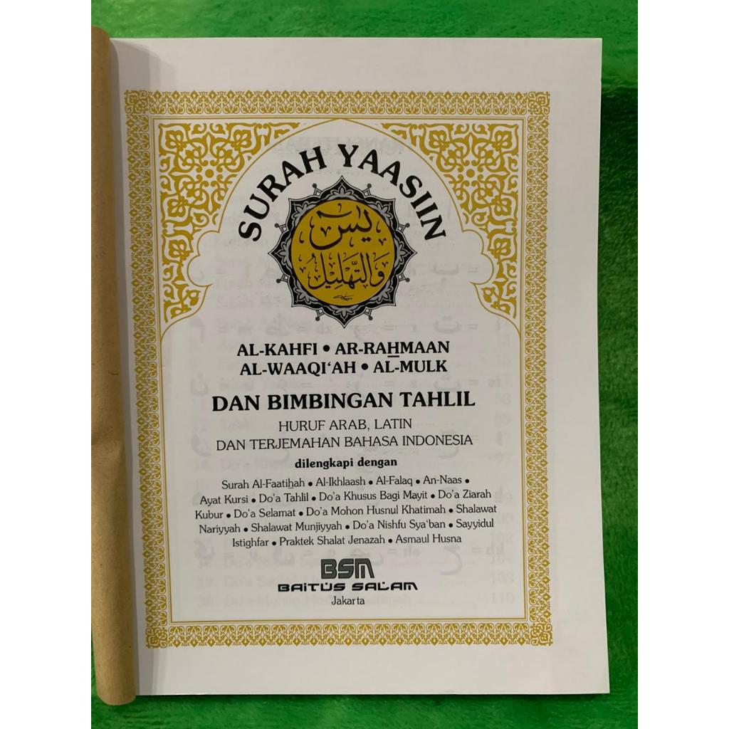 YASIN DAN TAHLIL BSM 192 HAL ARTPAPER GLOSY JAHIT BENANG