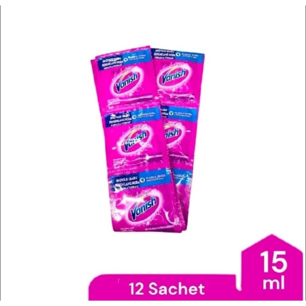 vanish 15 ml 12 sachet penghilang noda pakaian