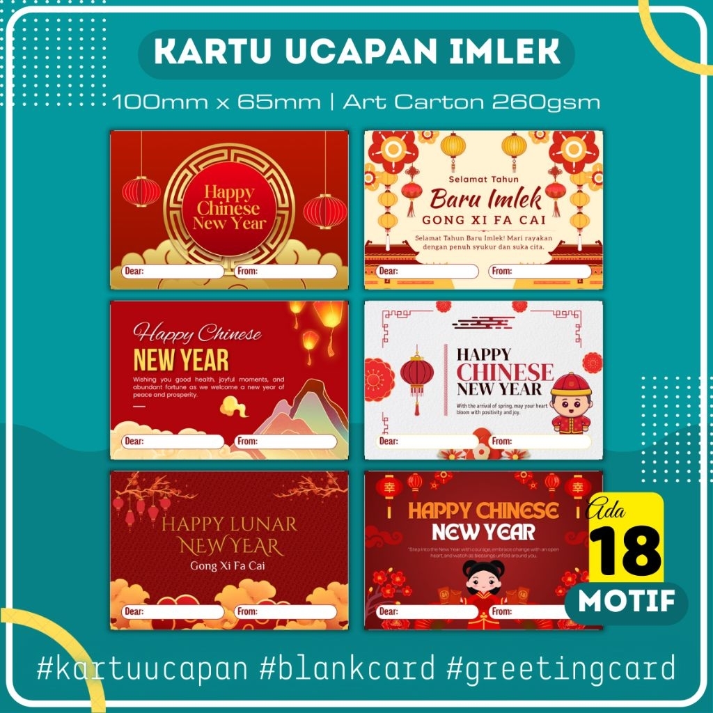 BARU | Greeting Card Imlek CNY Kartu Ucapan Chinese New Year Gift Card  | Kartu Ucapan Imlek CNY