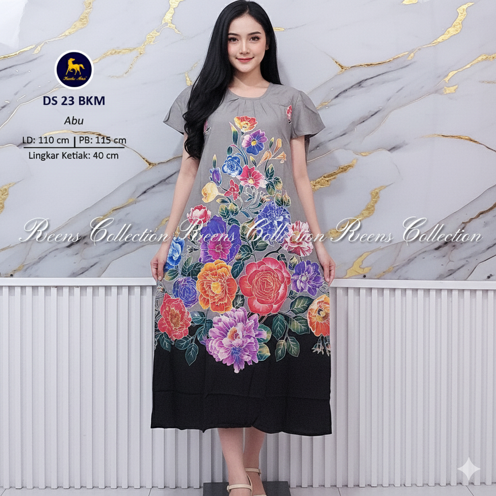 Batik Kuda Mas Daster 23 Yukensi Tidak Busui | Daster Lengan Terbelah Di Bawah Lutut Rayon Premium