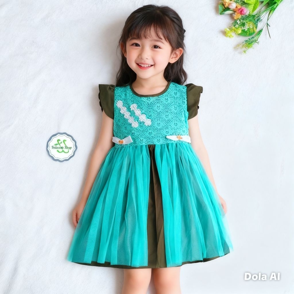 Dress Anak 4 5 6 tahun baju anak cewek tutu gaun mewah anak perempuan ( Dress Ziran tutu )
