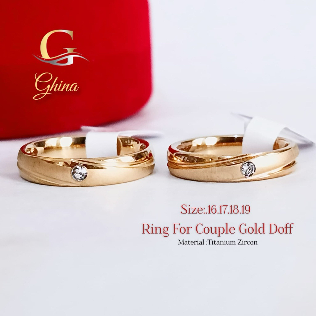 Cincin Titanium Couple Ukir Nama Anti Karat Ring Pria Wanita  Tunangan Cicin Permata Nikah Rings