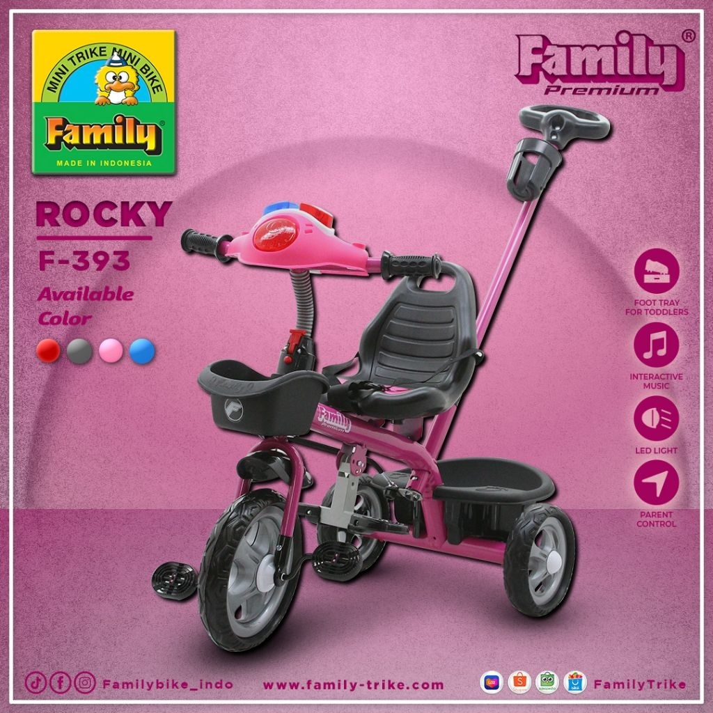 Sepeda anak 3 roda FAMILY premium bike F-393 ada musik