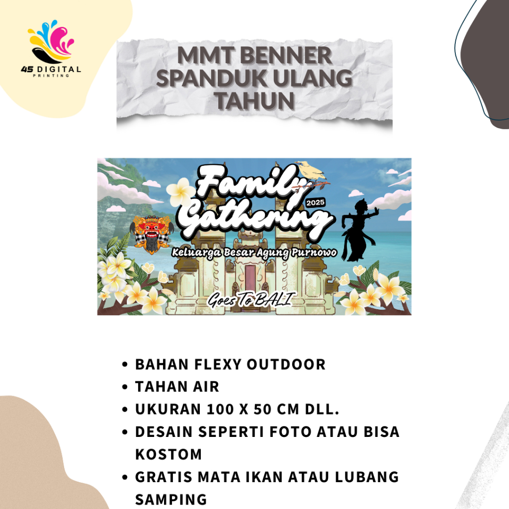 BANNER/SPANDUK MMT FAMILY GATHERING CUSTOM FLEY OUTDOR ECOGREEN