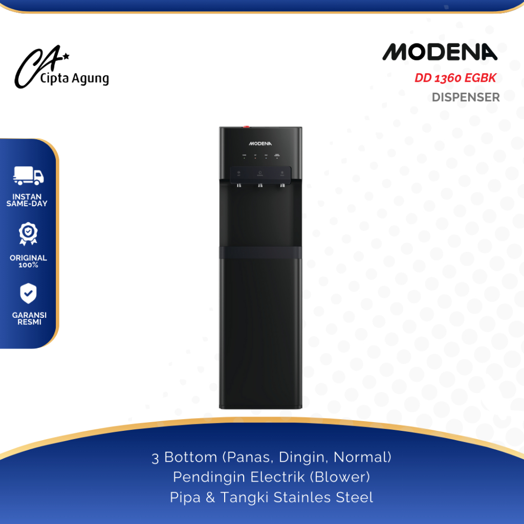 MODENA DISPENSER GALON BAWAH MODENA DD-1360EGBK / DD 1360 EGBK MODENA DISPENSER GALON BAWAH DD 1360 