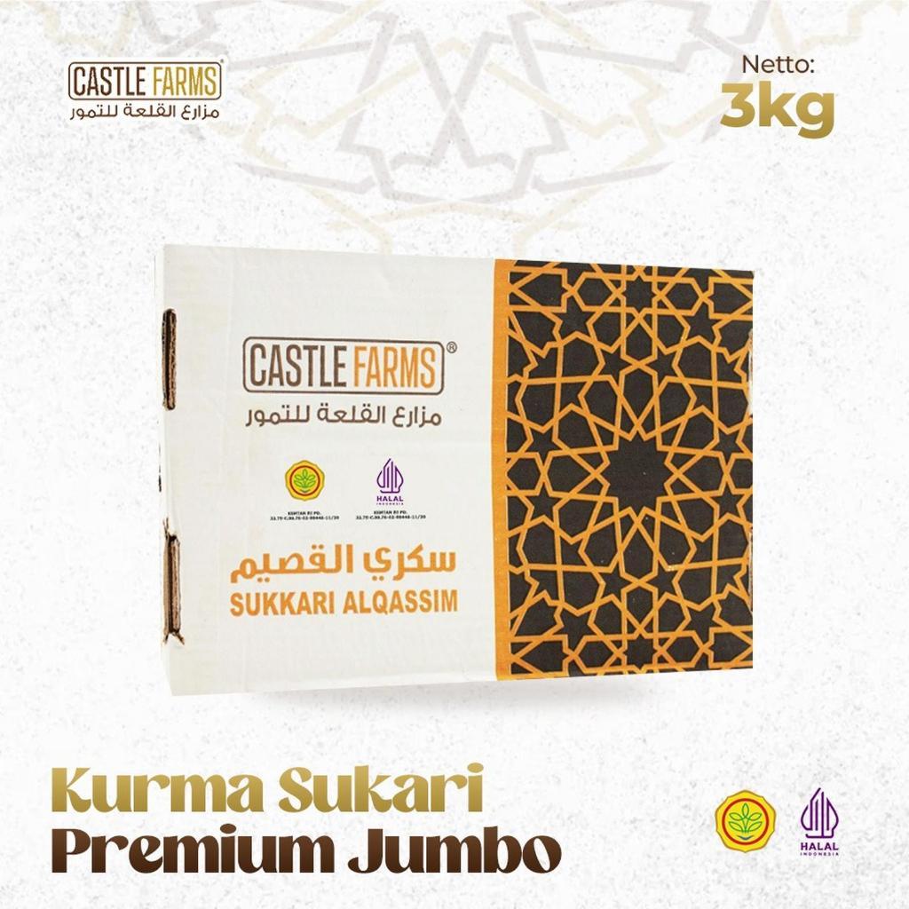 Kurma Sukari Al Qassim Premium 500gr 1kg 3kg - Kurma Sukkari Castle Farms