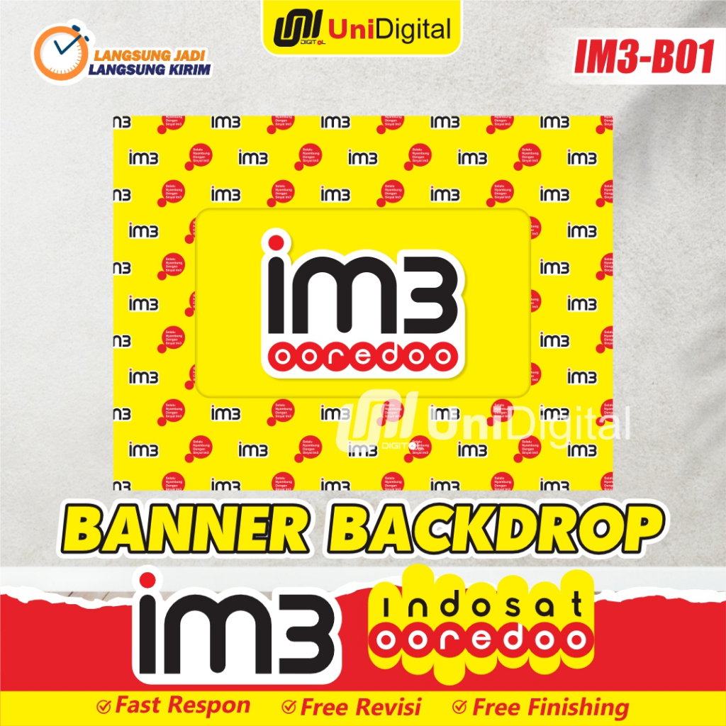 Banner / Spanduk Backdrop Dinding Toko Konter Im3 Indosat Ooredoo IM3-B01
