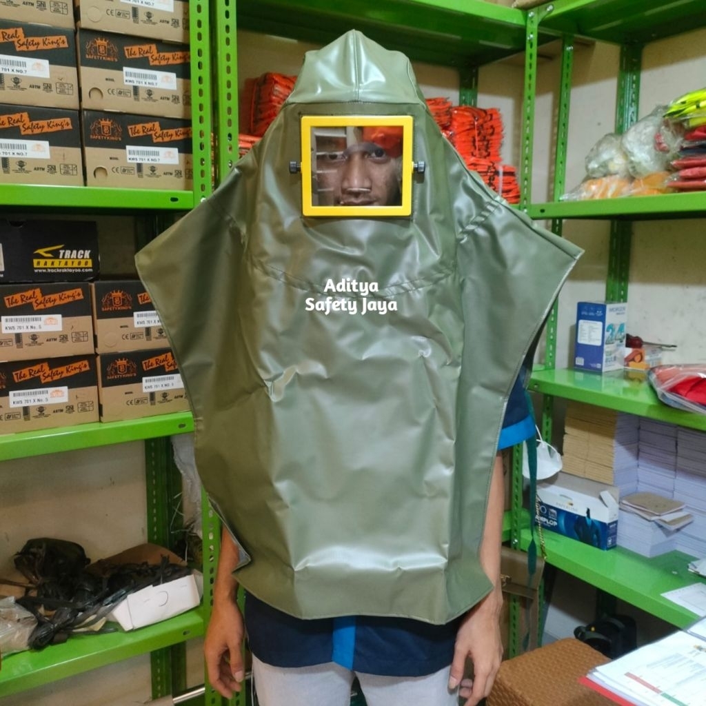 Baju Pelindung Sanblasting Blue Eagle Np 503 Original / Safety Sandblasting Hood Blue Eagle