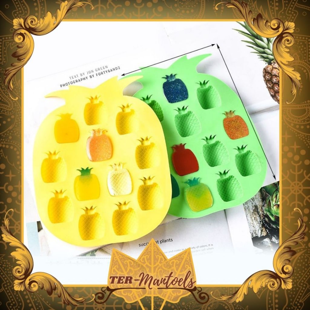Cetakan jelly Puding Silikon Motif Nanas Cetakan Es Batu  Bentuk Nanas Bahan Silikon Serbaguna