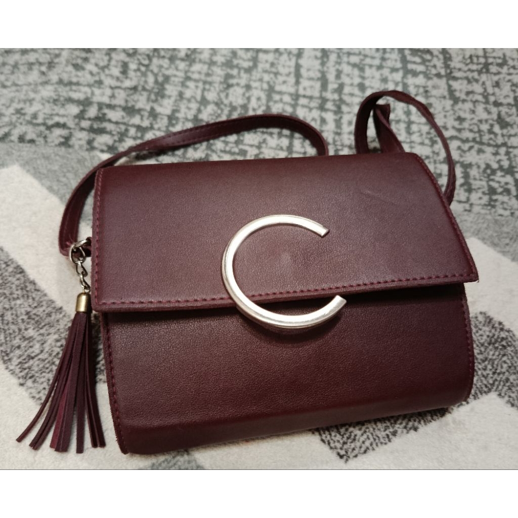 Preloved tas warna Burgundy