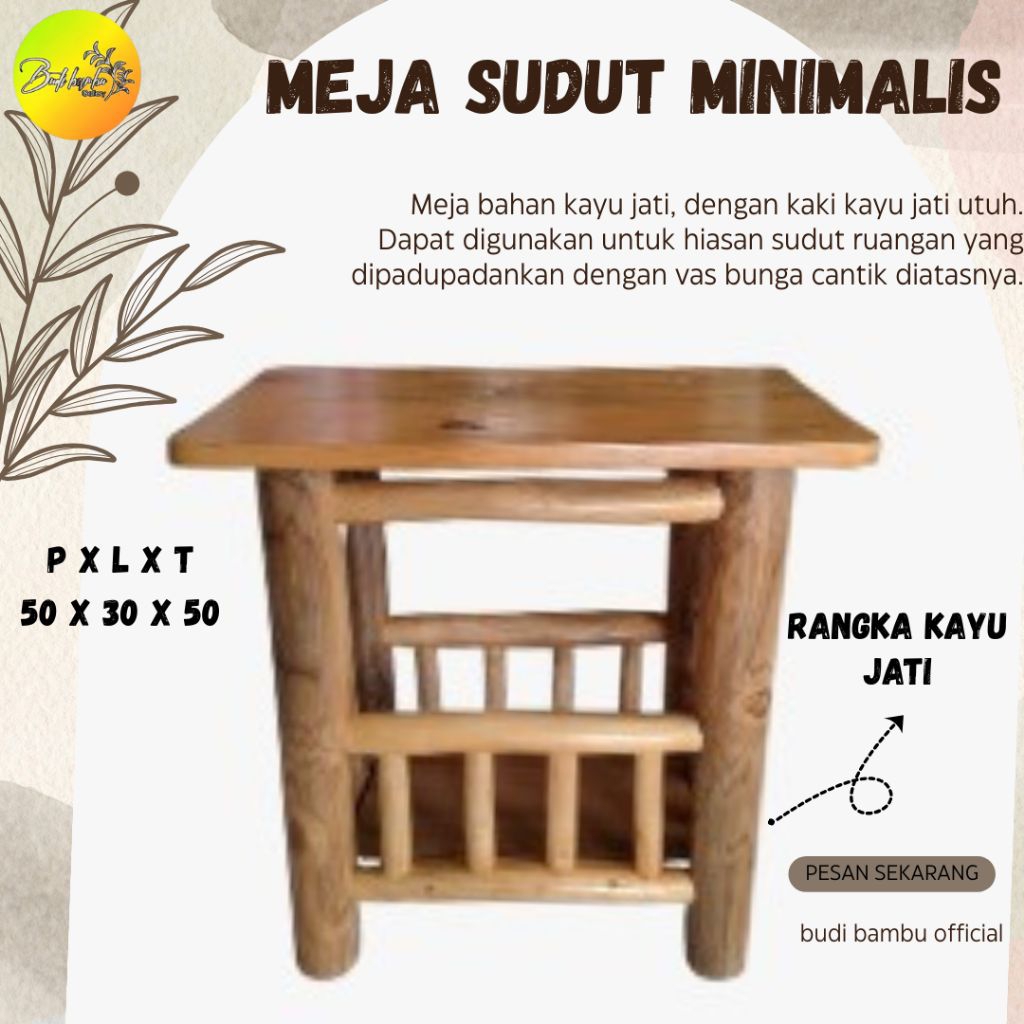 Meja Kayu Minimalis Bahan Jati / Meja Kecil Unik