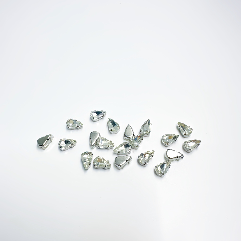 Kristal Jahit Kristal Cangkang 6x10mm (Tetes Air)(GRADE A), 1 LUSIN(12PCS), Payet Rangkai Premium Di