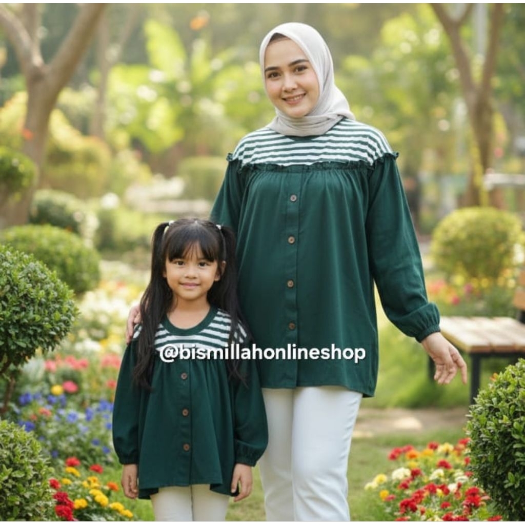 Kiara Couple Ibu Dan Anak Perempuan / Baju Couple Ibu Dan Anak Perempuan / Blouse Couple Ibu Anak Pe